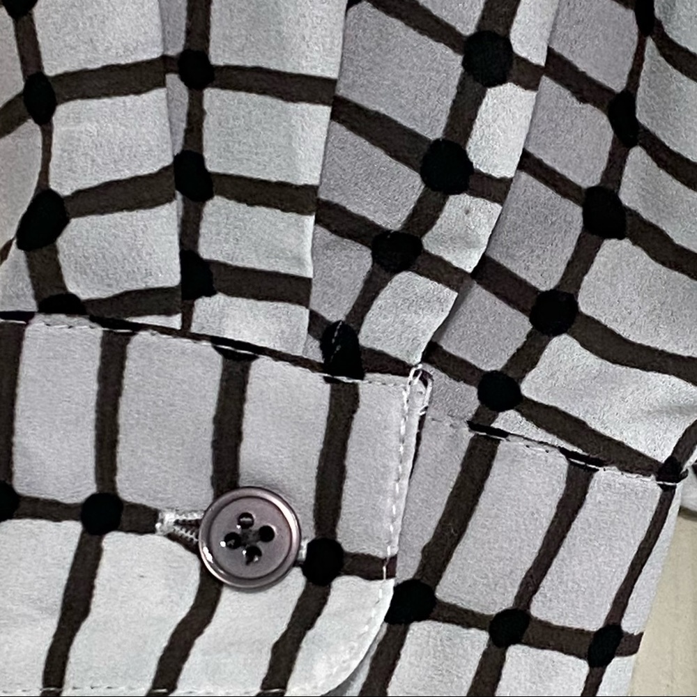 Loft Printed Collared Button Down Long Sleeve M - image 3